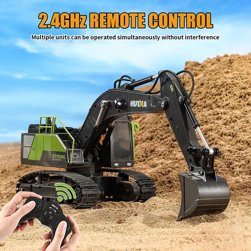 HUINA 1:16/1:18 11 Channels Engineering Car 2.4G Remote Control Bulldozer Truck Dumper Excavator Duty Bulldozer Metal Shovel Toy 6