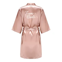 Robe de demoiselle d'honneur en Satin or Rose, peignoir de mariage pour femmes, vêtements de nuit, Kimono pour mère de demoiselle d'honneur 3