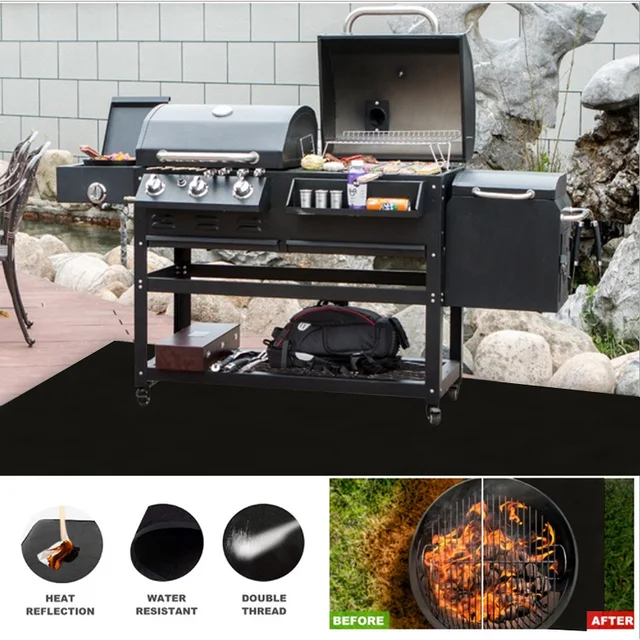 Grill Szőnyeg Alatti Tűz Pit Fedélzet Terasza Protect Tűzálló Padhoz A Serpenyő Főző Központja Kültéri Lapos Felső Gáz - Image 5