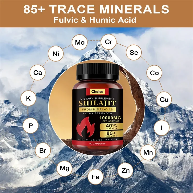 Original Shilajit Capsules 10000mg High Purity Mineral Supplement Pure Shilajit with 85+ Trace Minerals Enhance Men Performance 10 S9dd3a5e7df5c407688342e429f54a3704