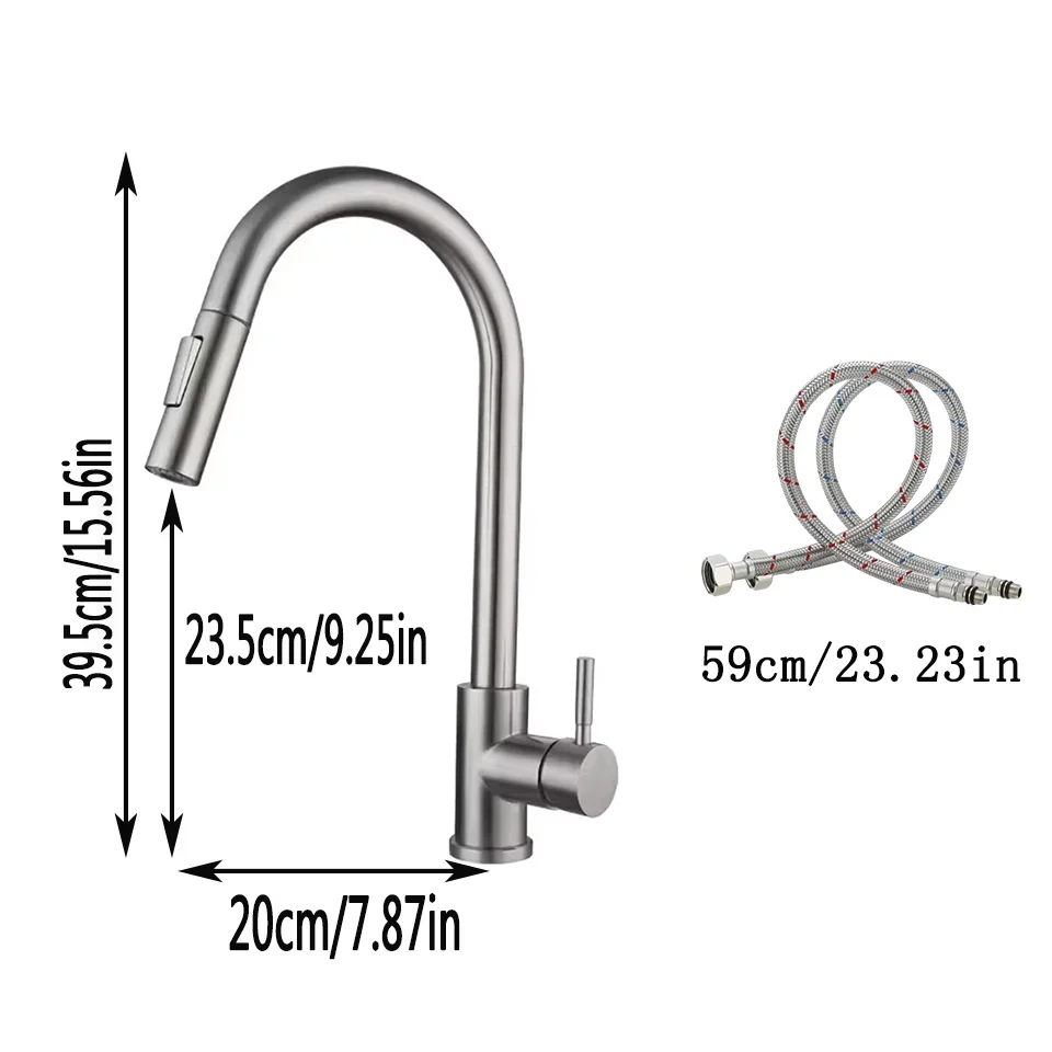 Kitchen Faucets G1/2 Surface Black Sink Pull-out Single Hole Tap