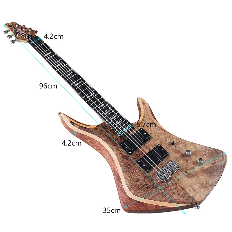 Electric Guitar 6 String Travel Guitar 39 Inch Solid Basswood Body Maple Neck