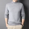 Wool 2024 Brand New Men's Cashmere Sweater Half Turtleneck Men Sweaters Knit Pullovers for Male Youth Slim Knitwear Man Sweater 5