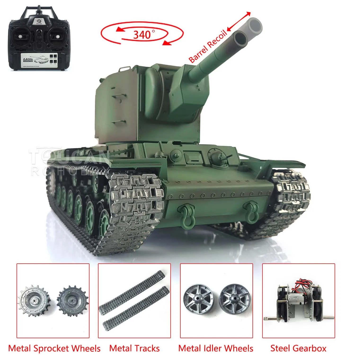 ׷̵  HENG LONG 1/16    ũ ݼ Ʈ TK7.0 ҷ KV-2 RTR  Ⱙ  3949 峭  TH19750