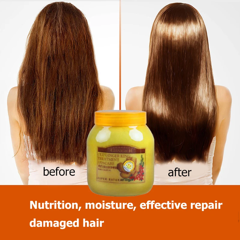 

500ml Ginger repair hair mask moisturizing curly dry damaged hair repair soft conditioner hair care treatment of keratin