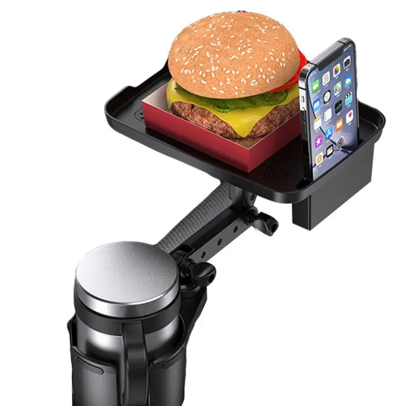 

Автомобильный подстаканник 2 в 1, автомобильный держатель для чашки, расширитель, 360 Регулируемый подстаканник, поднос, наслаждайтесь едой и напитком и оставайтесь в порядке