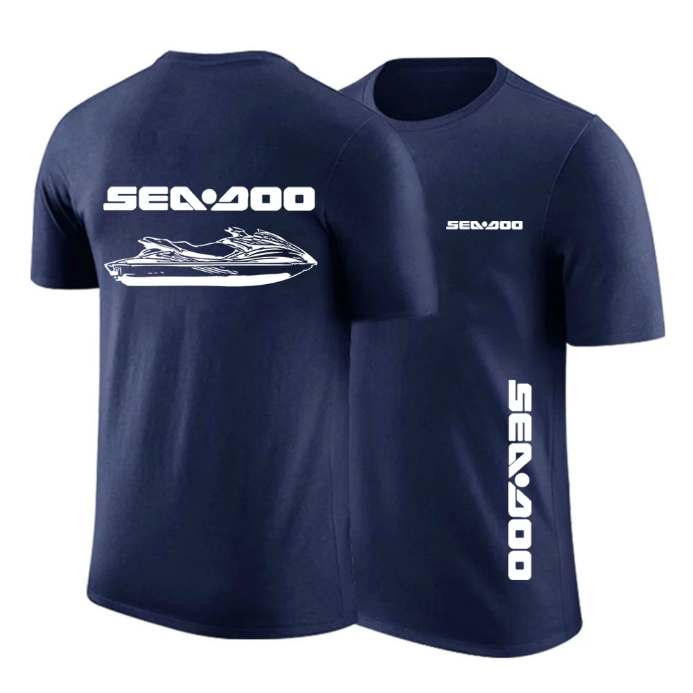 Sea Doo-새로운 남성 프린트 여름 인기 티셔츠, 캐주얼 스포츠 반팔 라운드 넥 솔리드 탑스 티셔츠 2023