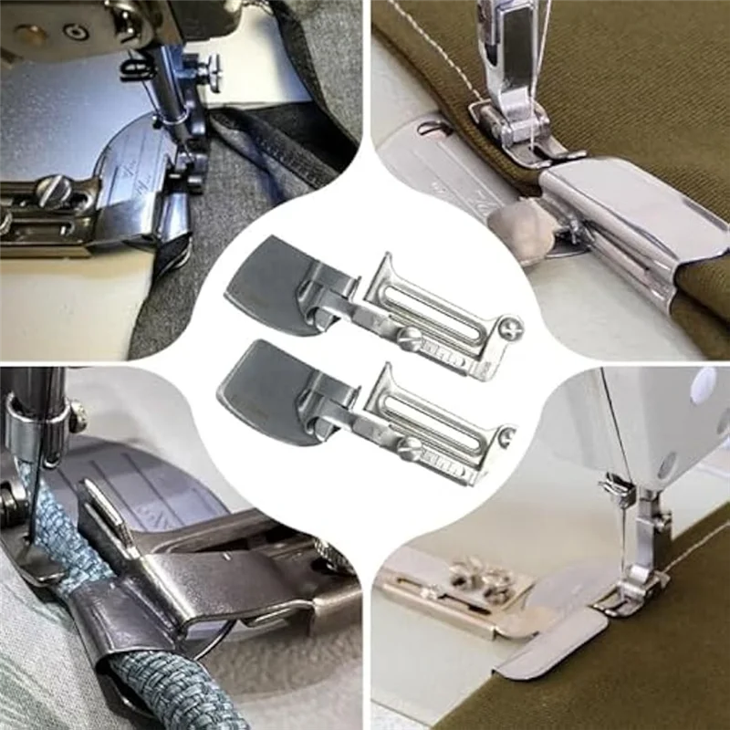 Adjustable Sewing Rolled Hemmer Foot, 2Pc 15-25MM Adjustable Universal Sewing Rolled Hemmer Foot Set Durable Easy Install