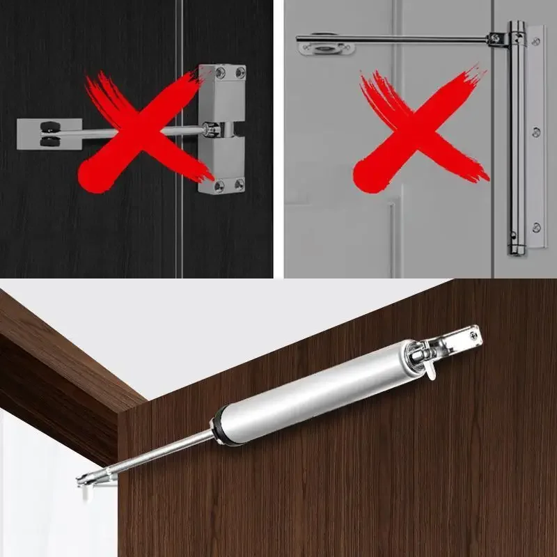 Door Closer Stopper Automatic Door Soft Close 90 Degrees Positioning Stop Buffer Adjustment Furniture Hardware