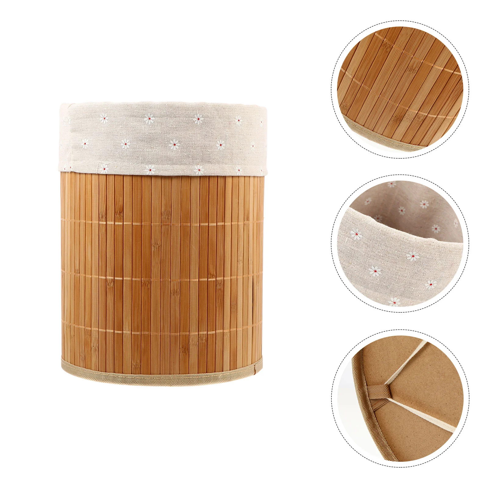 

Bamboo Trash Can Laundry Hamper Basket Loundry Toy Storage Sundries Organizer Garbage Wicker