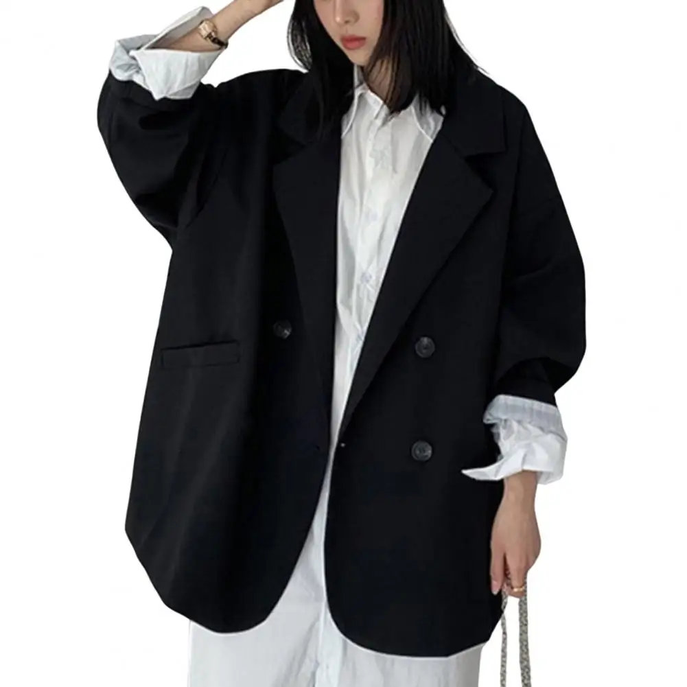 

Suit Jacket Stylish Fall Winter Pure Color Lapel Suit Coat Blazer Skin-touch Blazer Coat