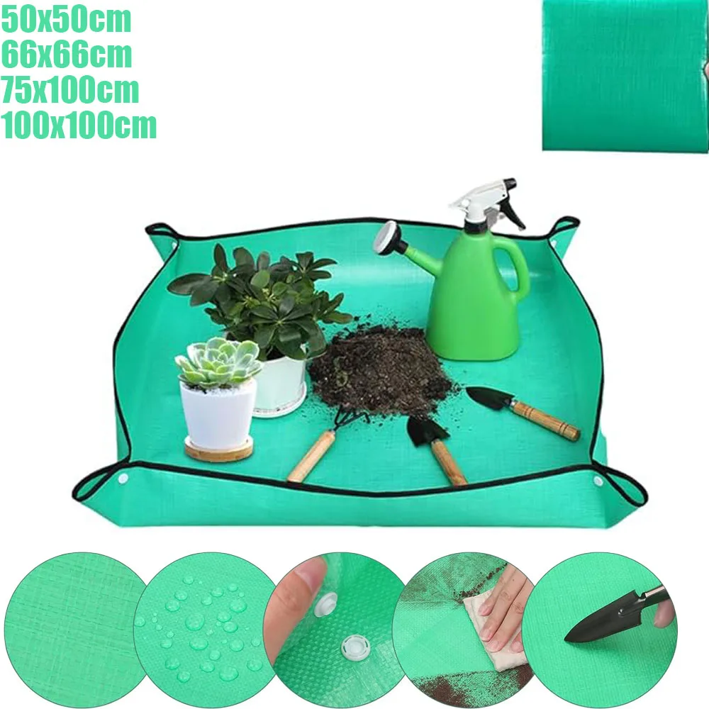 1Pc Repotting Plant Mat Potting Pad Foldable Waterproof Gardening Soil 100x100 planting mat gardening mat
