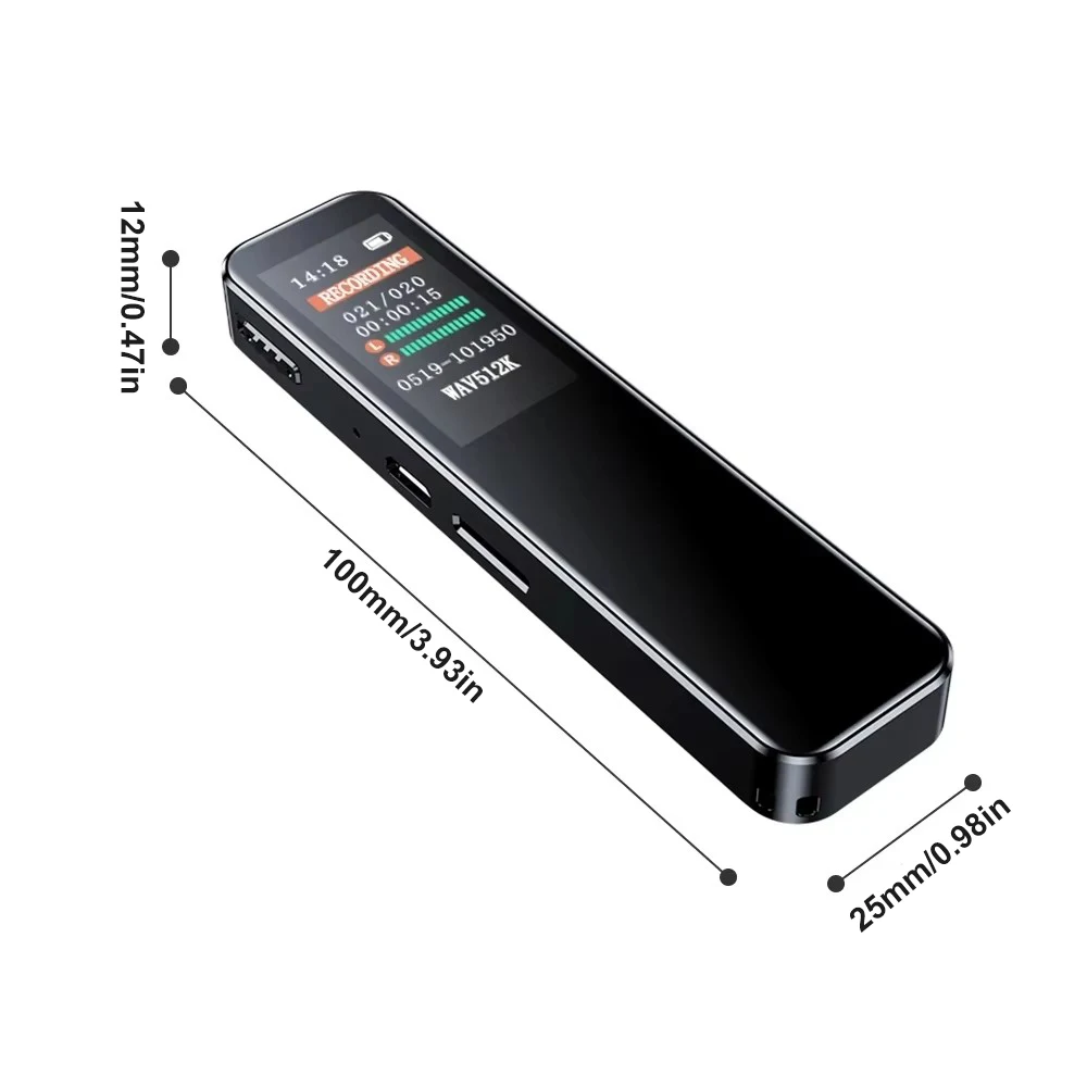 Portable Digital Voice Recorder MP3 Records Audio Recorder With 512Kbps Recording For Work Lectures Meetings Interviews Meeting
