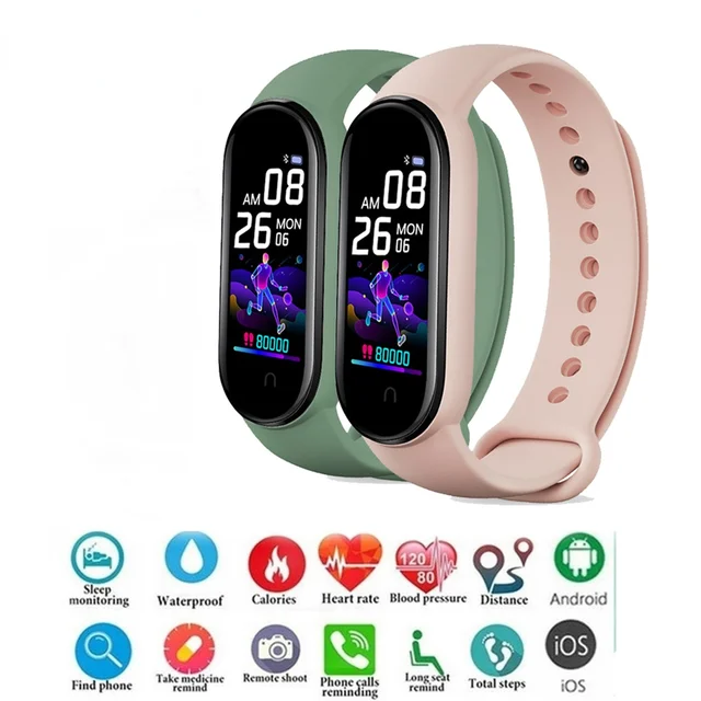 M5 Smart Bracelet Sports Fitness Tracker Women Men's Digital Wrist Watch Heart Rate Health Monitor Digital Clock For Android IOS 1