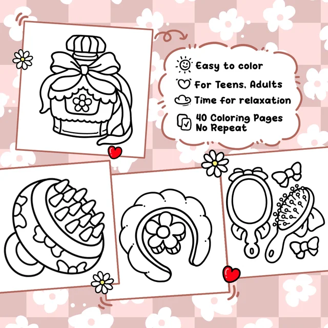 Glow Cosmetics Adult and Adolescent Coloring Books Fashion Cute Pattern Drawing Books Exquisite Cosmetics Illustration Coloring 2
