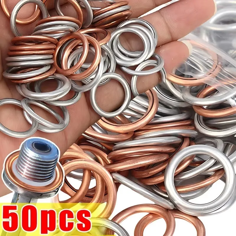 Oil Drain Plug Gasket Oil Drain Plug Seal Washer 200/10pcs Car Oil Pan Drain Gasket Drainage Bolt Pad Aluminum/ Copper Oil Drain Plug Gasket For Volkswagen Audi