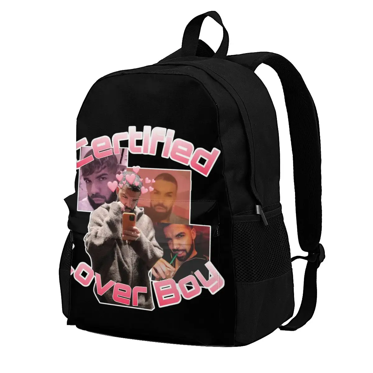

Clb Drake Retro Funny Art Backpacks singer rap famous lover boy Soft Fashion Polyester Backpack Primary School Female Bags