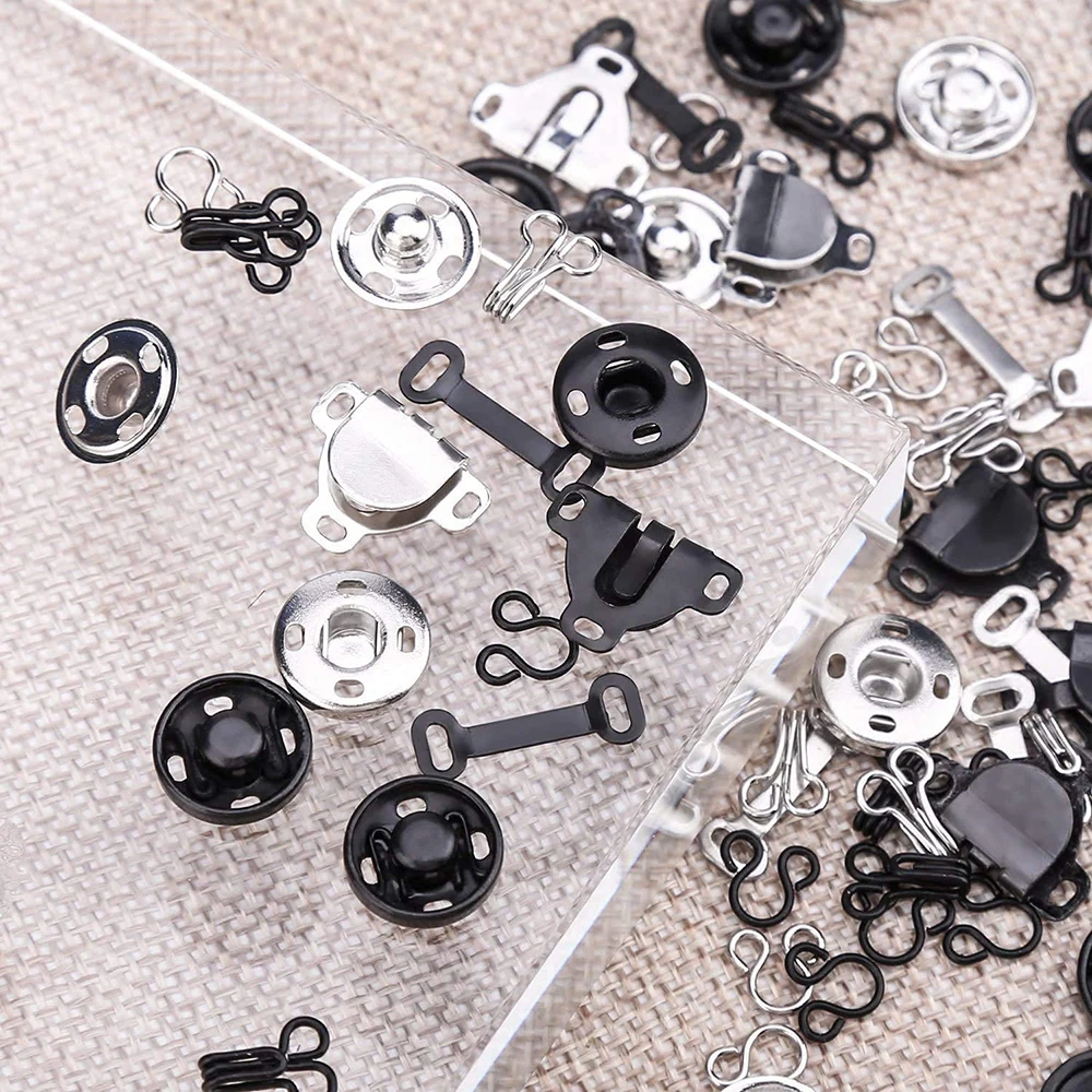 50 Pairs 3 Styles Sewing Fasteners Eyes Hooks for Skirt Trousers Dress Bra  Clothing Hook Sewing DIY Craft Eye Closure Hook Sewing Snaps Clothing