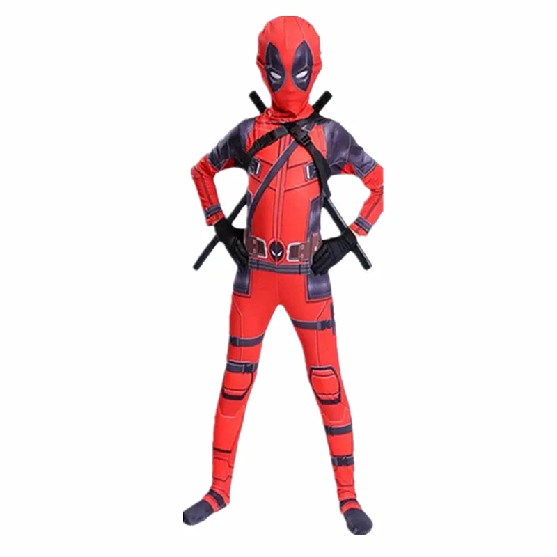 Superhero Costume Deadpool Tights Boys Holiday Jumpsuit Set Halloween  Cosplay Clothing Weapons Toys Holiday Party - AliExpress