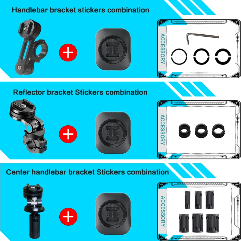 Universal Motorcycle Phone Mount with Quick Lock Support and Adapter