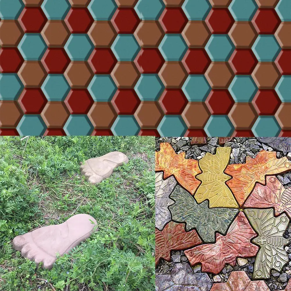 Paving Pavement Mold Concrete Mould DIY Manually Walk Road Concrete Cement Brick Path Maker Molds for Garden Ornament