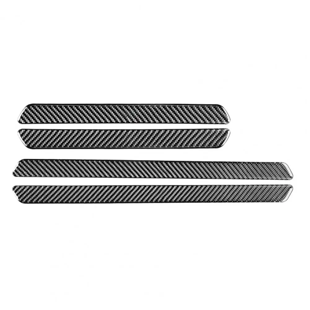 4pcs Strip Sticker Heatresistant Simple Installation Carbon Fiber Car