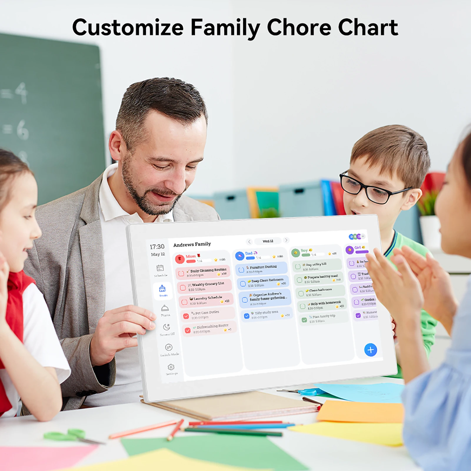 15.6-inch Digital Calendar 1080P Full HD Touch Screen Interactive Wall Desk Mount for Seamless Scheduling Smart Family Planner