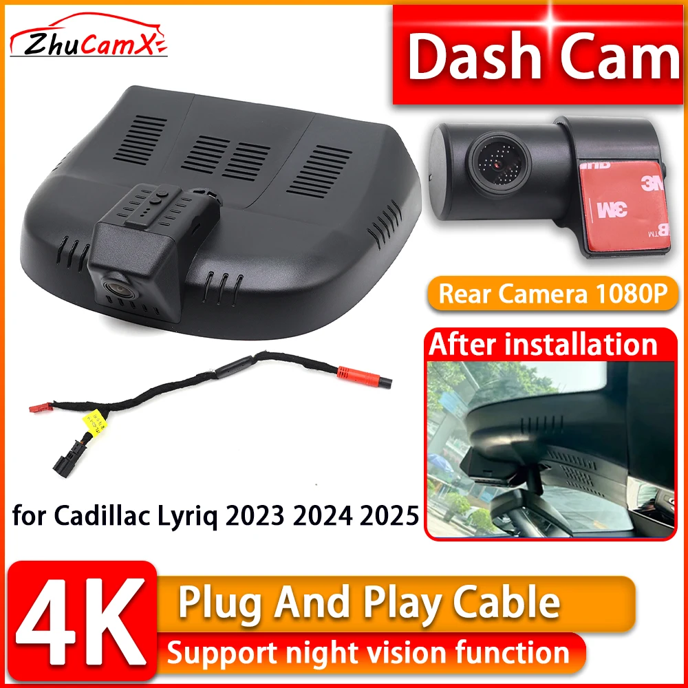 HD Wiifi 4K Dash Cam for Cadillac Lyriq 2023 2024 2025 2160P DVR