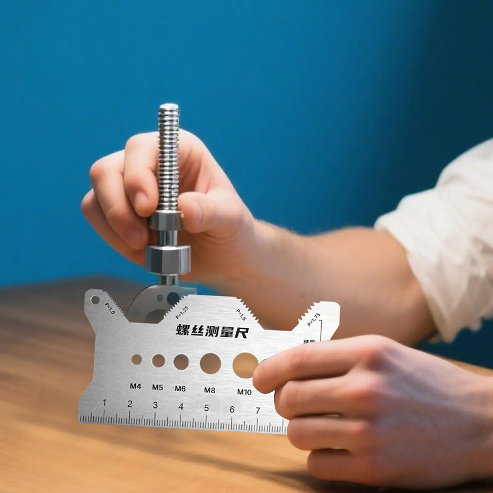 Bolt Measuring Tool Bolt Thread Stainless Steel Sizer Portable Double-Sided Screw Gauge for Layout Repair Jewelry Woodworking