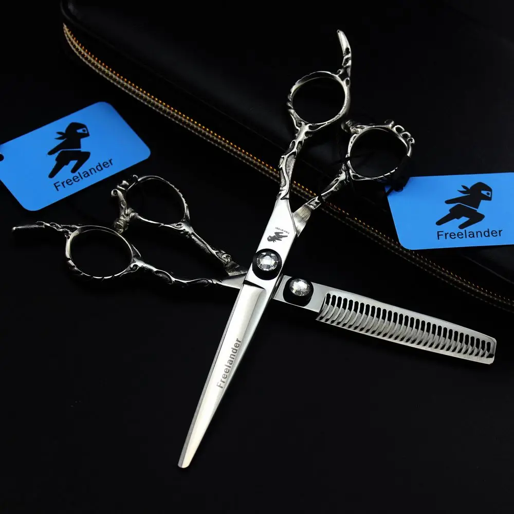 

Набор парикмахерских ножниц Freelander с острыми лезвиями, 6 дюймов, Профессиональные Парикмахерские ножницы для стрижки и филировки