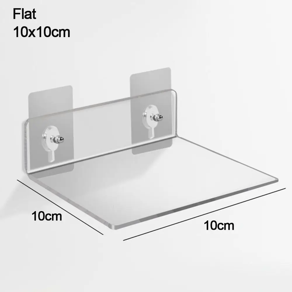 Bathroom Transparent Shelf Wall Free-Punch Storage Rack Durable Cosmetic Storage Bookshelf Partition Cabinet Organizer