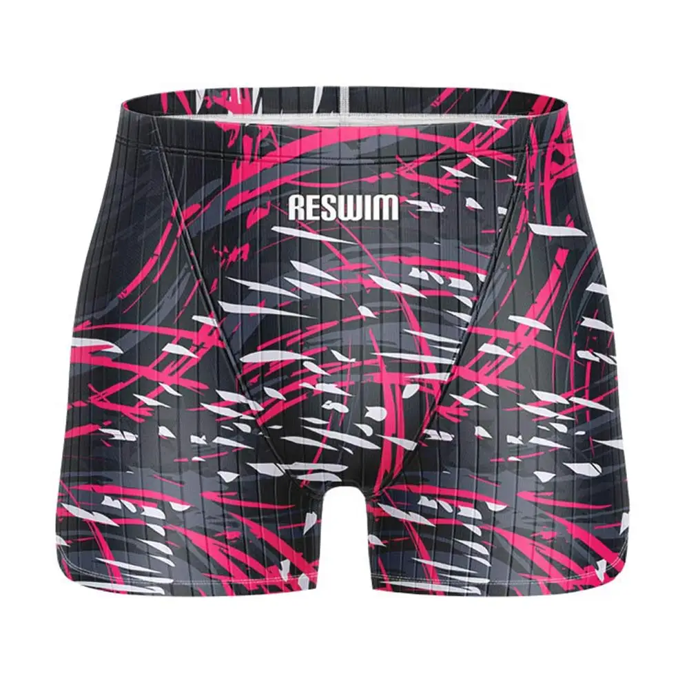 Summer Men's Swimming Shorts Jammers Swimsuit Printed Endurance Athletic Training Swim Trunks 2025 Racing Quick Dry Bathing Suit