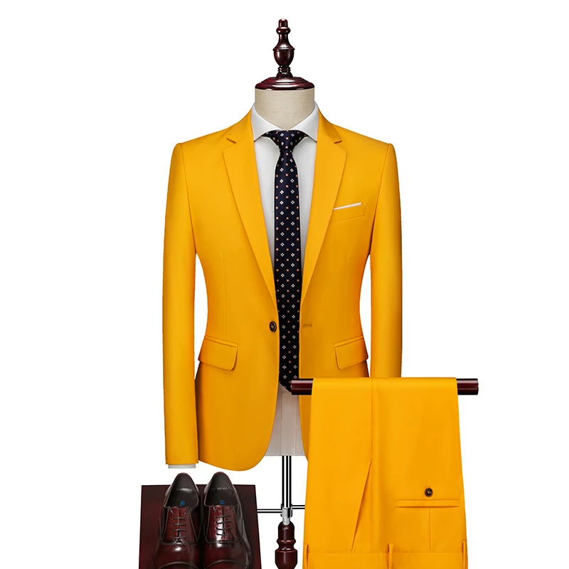 Wedding Suits For Men Blazer Classic Social Business Blazer+Pants Suits Sets Mens Party Formal Dress Jackets 2Pcs