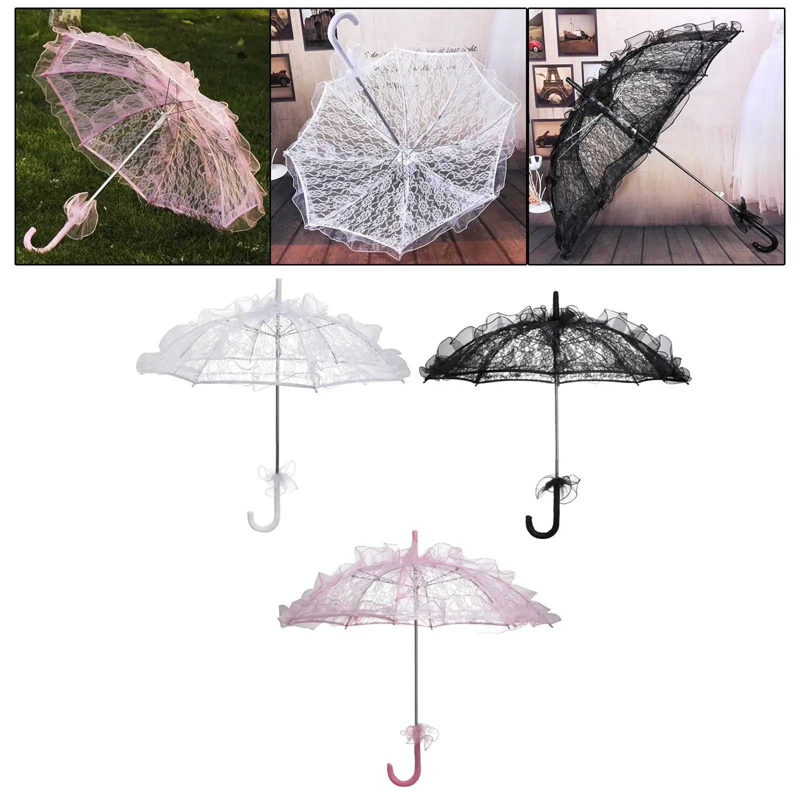 Handmade Lace Umbrella Parasol Decoration Dancing Wedding Bridal Party Handmade Lace Umbrella Parasol Decoration Dancing Wedding Bridal Party