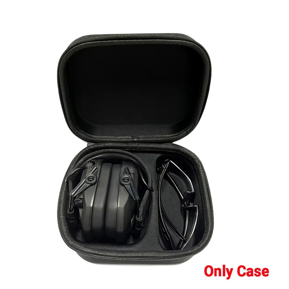 Tactical Headset Case Anti-fall EVA Material Holds Headphones and Glasses Separately