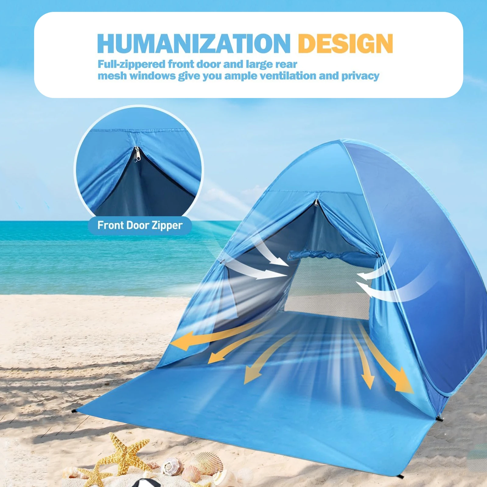 Beach Tent UV Protection Sand Anchors Lightweight Portable Sun Shelter Family Adults camping tent portable tent