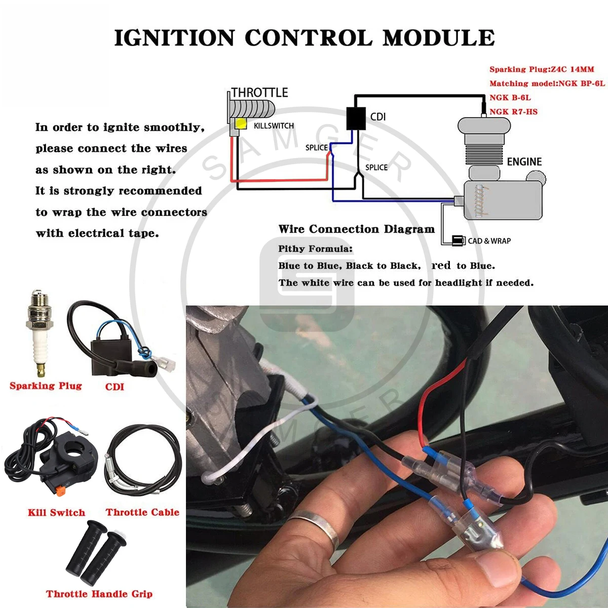 Kit Motore 50cc ROMYIX - 2 Tempi, Raffreddato Ad Aria, Per Mini Moto E Scooter - Foto 4