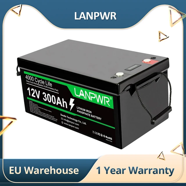 LANPWR 12V 300Ah LiFePO4 Lithium Battery Pack Backup Power, 3840Wh Energy,  4000+ Deep Cycles, Built-in 200A BMS Capacity - AliExpress