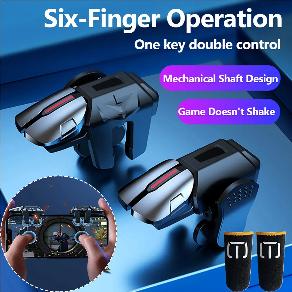 Six Finger Game Controller Gamepad For Tablets Phone Mobile PUBG