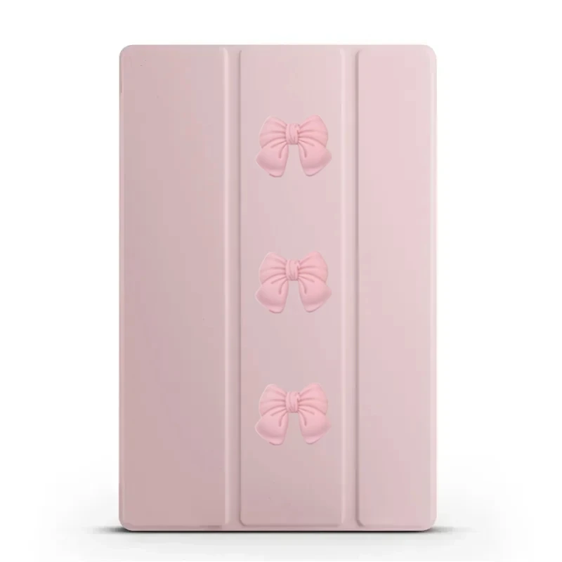 DIY Bow Trifold Stand TPU Soft Back Tablet Case - 8.3 Inch, 2024 Edition