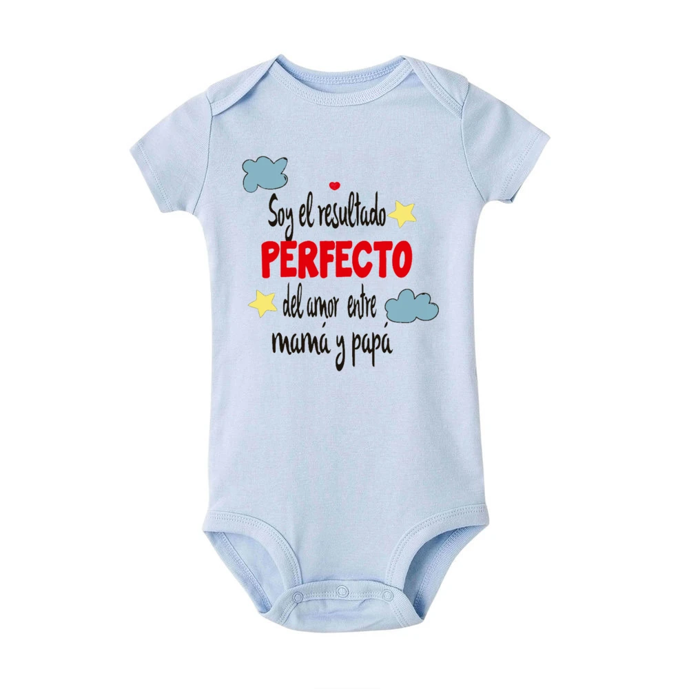 Funny Spanish Printed Baby Bodysuit Newborn Short Sleeve Romper Cute Boys Girls Outfits Toddler Summer Clothes Infant Jumpsuit 4