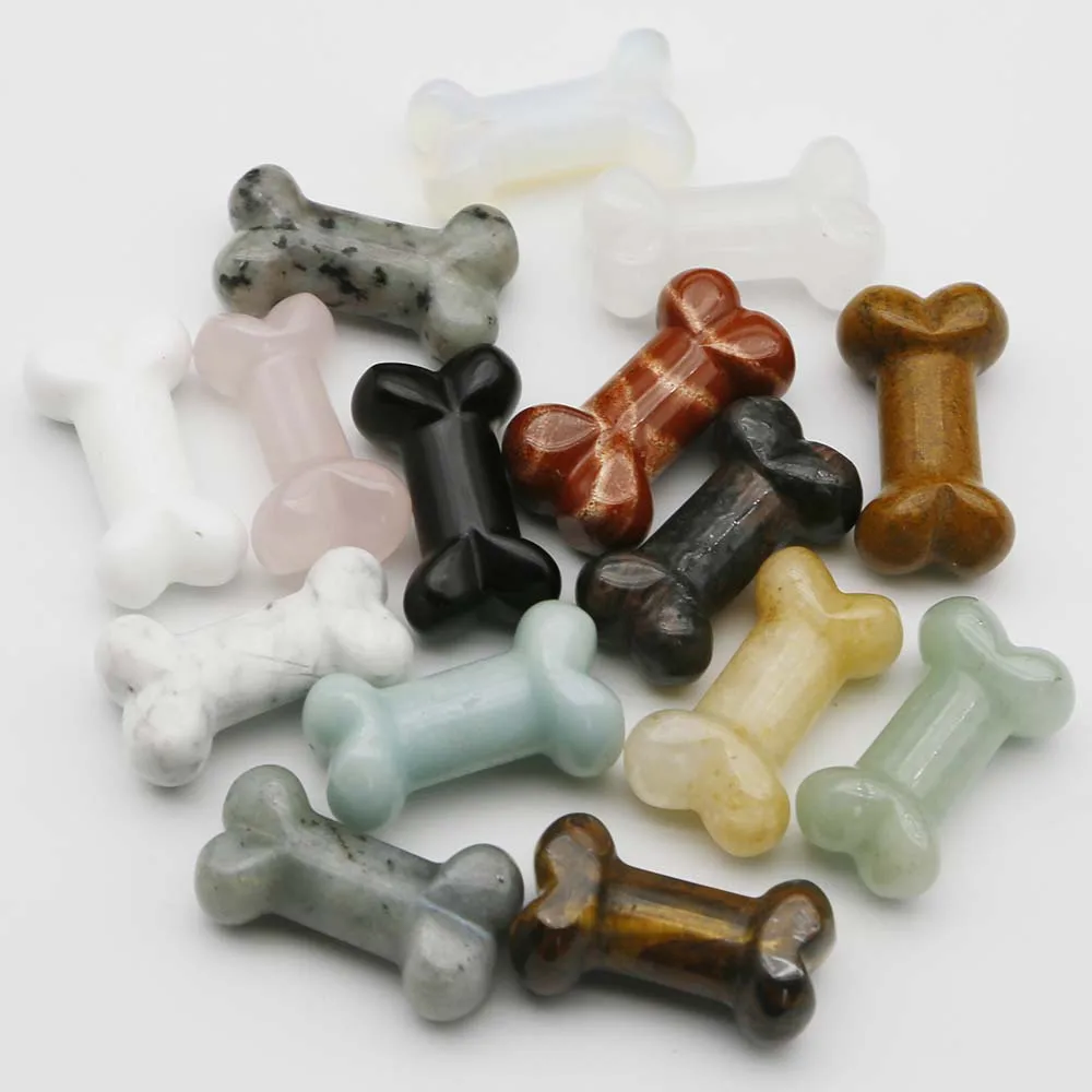 Natural Stone Crystal Agate Carved Bone Decoration Mini Fashion Reiki Charm Home Office Gift Jewelry Accessories Wholesale 12Pcs