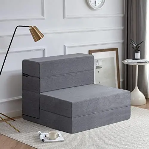 

Sofa Couch Bed Memory Foam Sleeper Sofa Guest Bed and Fold Out Chair Bed,Living Room, Bedroom, Washable Cover cot Size, Dark Gre