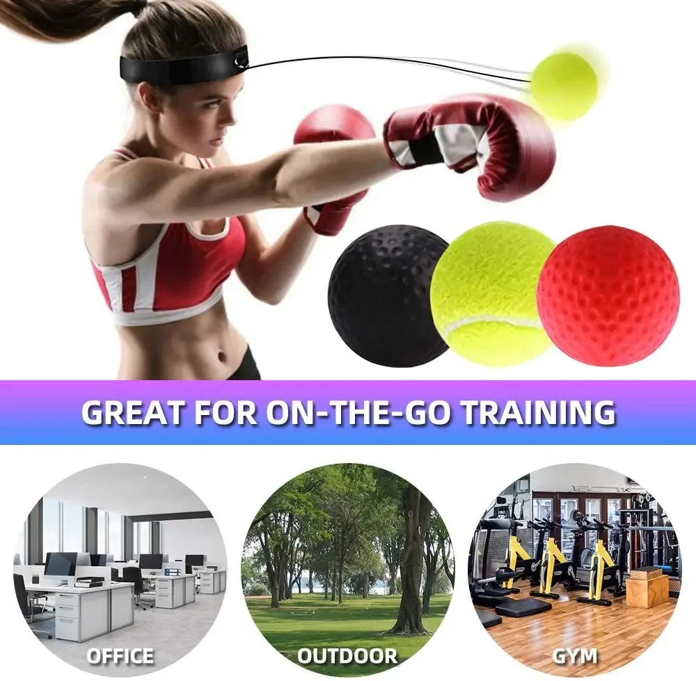 Boxing Reflex Ball Speed Force Punching Bag Fitness MMA Sanda Raising Reaction Hand Eye Agility Training Headband Gym Muay Thai head mounted speed ball boxing speed ball boxing punching bag boxing reaction ball