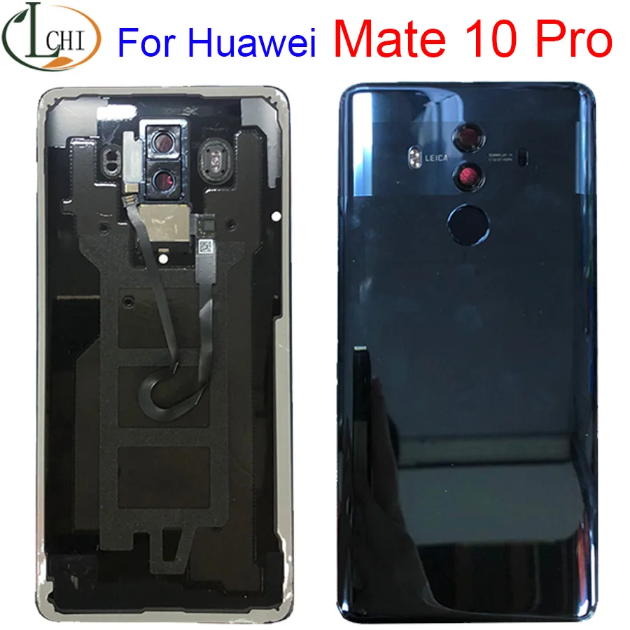 

Стеклянный задний корпус для Huawei Mate 10 Pro с датчиком отпечатка пальца + объектив камеры + Вспышка Mate 10Pro чехол для аккумулятора