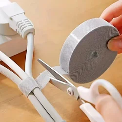 Versatile Reusable Cable Management Tape - 10mm x 5m, Multi-Purpose Wire Organizer and Plant Stabilizer - 10mmx5m (Grey)