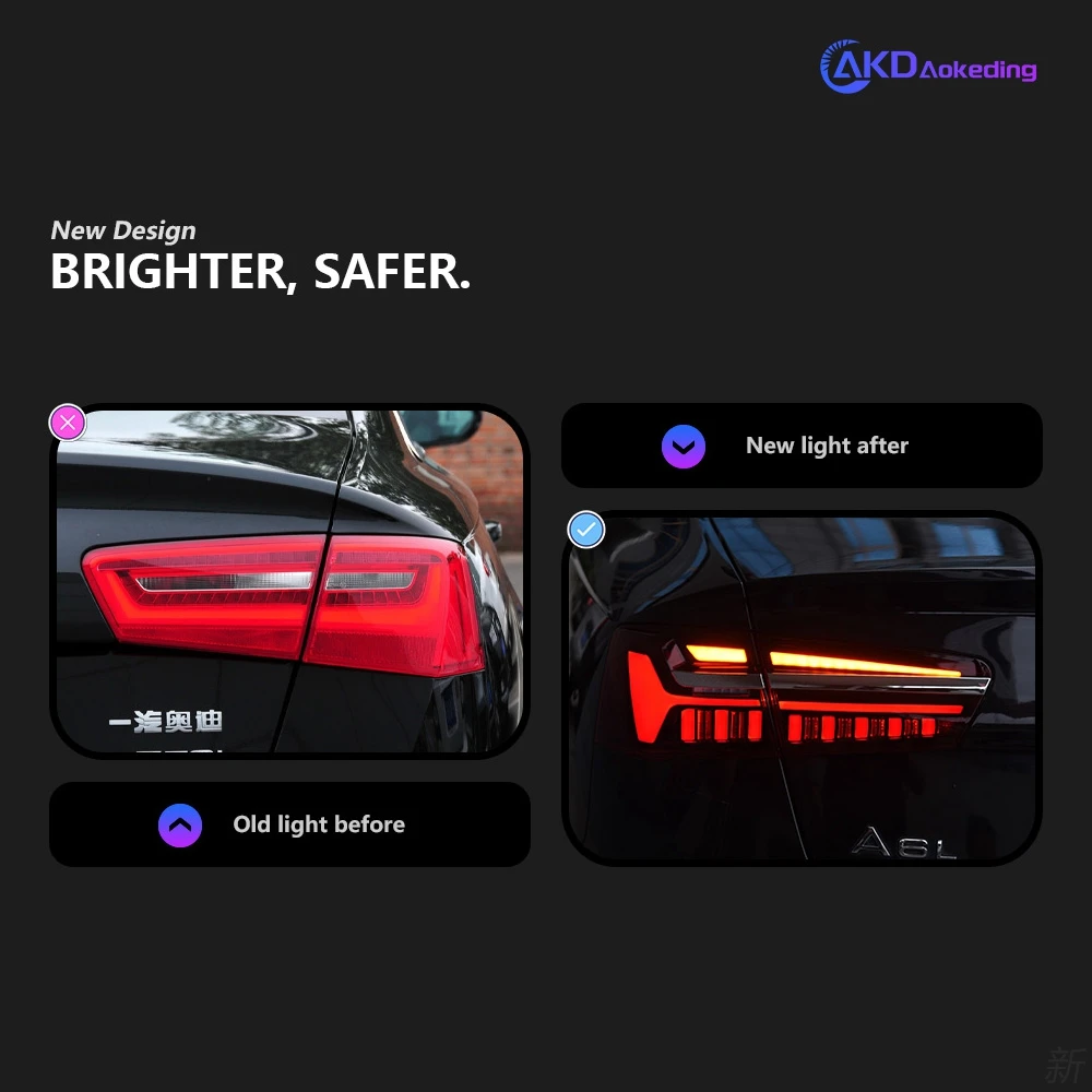 AKD Car Lights for Audi A6 LED Tail Light 2012-2016 A6 C7 Tail Lamp C8 Design DRL Dynamic Signal Brake Reverse Auto Accessories 2 AKD Car Lights for Audi A6 LED Tail Light 2012-2016 A6 C7 Tail Lamp C8 Design DRL Dynamic Signal Brake Reverse Auto Accessories 2