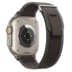 Sports Nylon Trail Loop Strap for Apple Watch - Durable and Comfortable Wristband (Green Dark gray)
