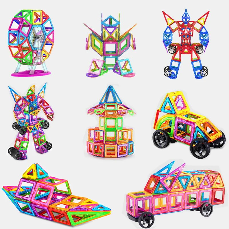 Big Size Magnetic Building Blocks DIY Magnets Toys For Kids Designer Construction Set Xmas Gifts For Children