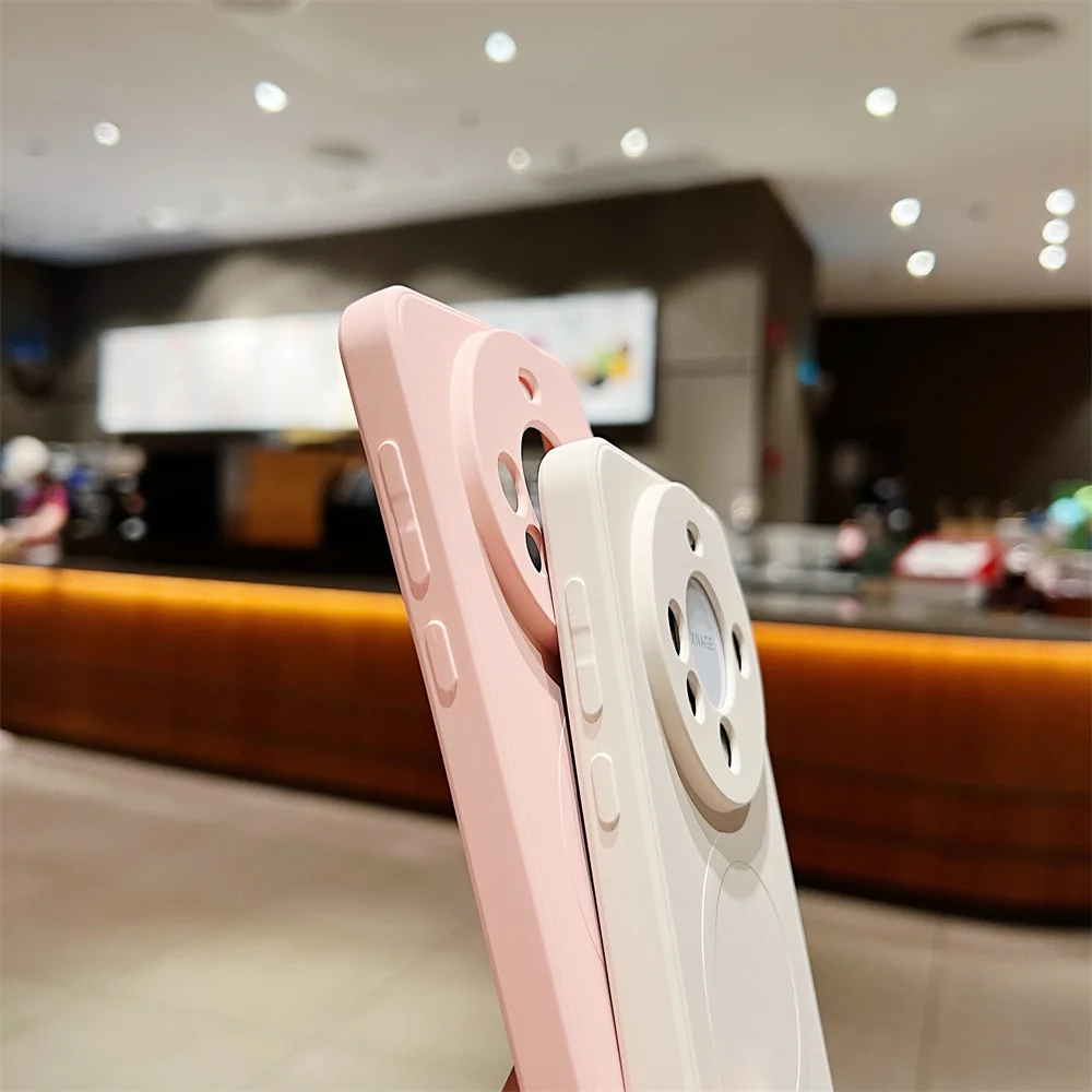 Coque de téléphone magnétique en silicone liquide pour Huawei P60 P50 P40 P30 Mate 60 50 40 30 20 Pro pare-chocs antichoc dos souple_voghion.com